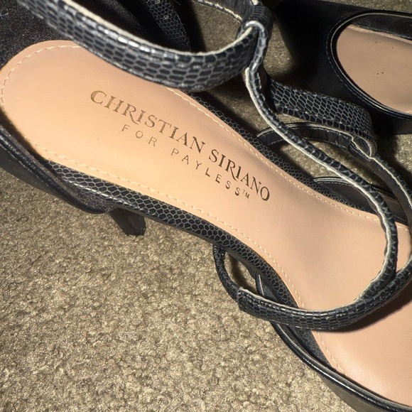 NEW -Christian Siriano Black Strappy Heels - Picture 5 of 5